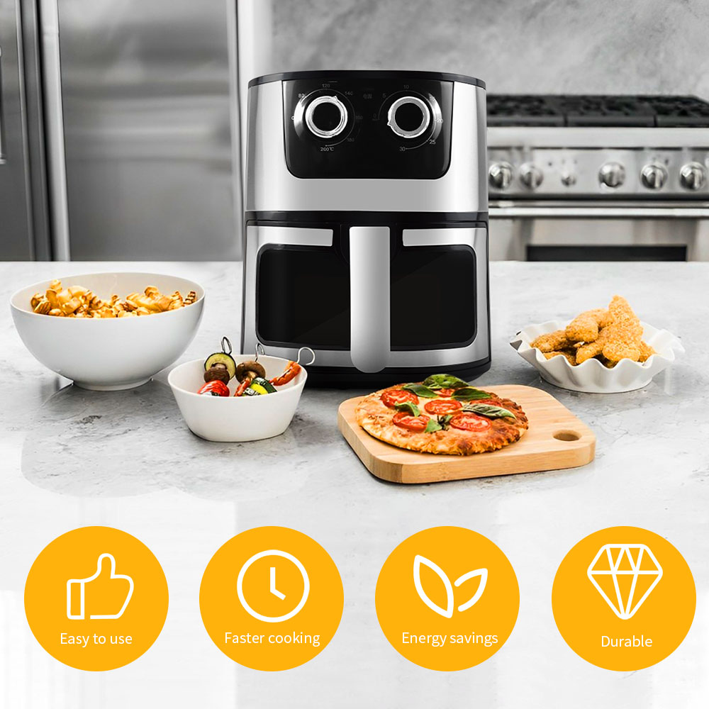 US Stock 7L Family Air Fryer Electric Hot Airfryer Oven Digital Control for Cook, Crisp, Broil, Roast, Nonstick Dishwasher-Safe Parts home appliances
