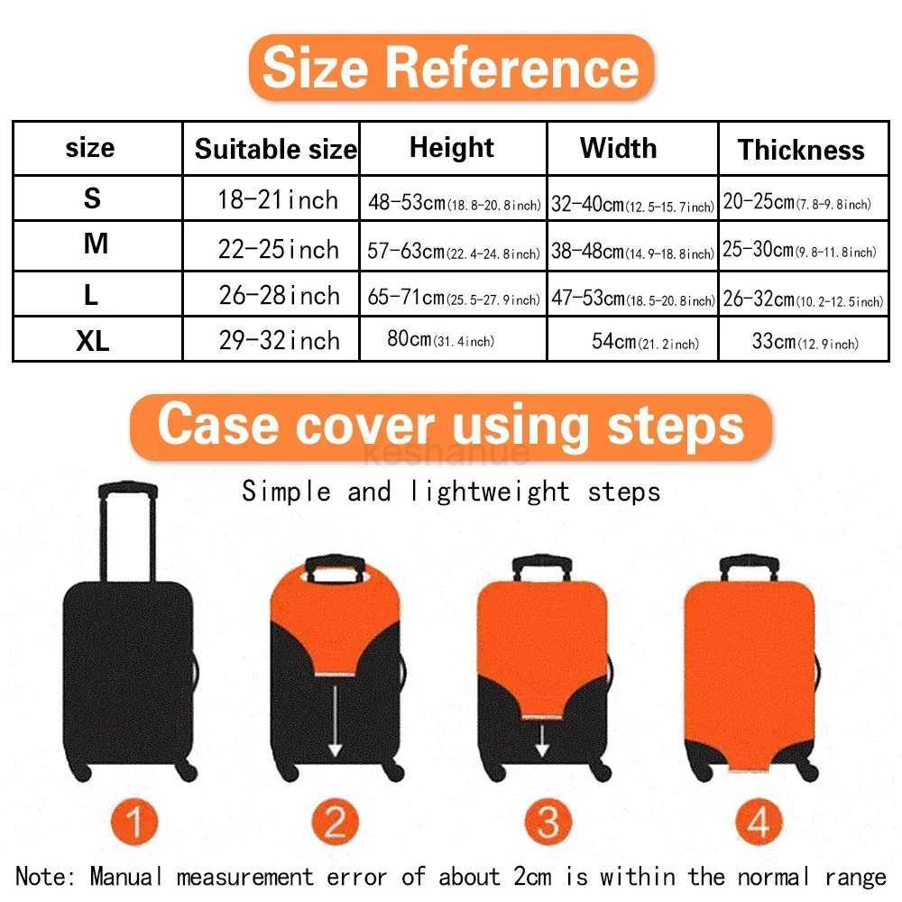Suitcase Covers Portable Trolley Box Cover Zipper Suit for 18-32 Inch Bag Thicker Elastic Dust Cover Travel AccessoriesXJ240723