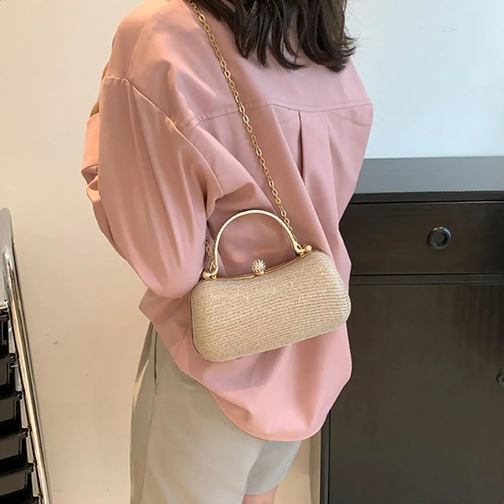 1 Wedding Bridal Bead Womens Evening Bag Chain Shoulder Elegant Rhinestone Clutch Egg shaped 240822