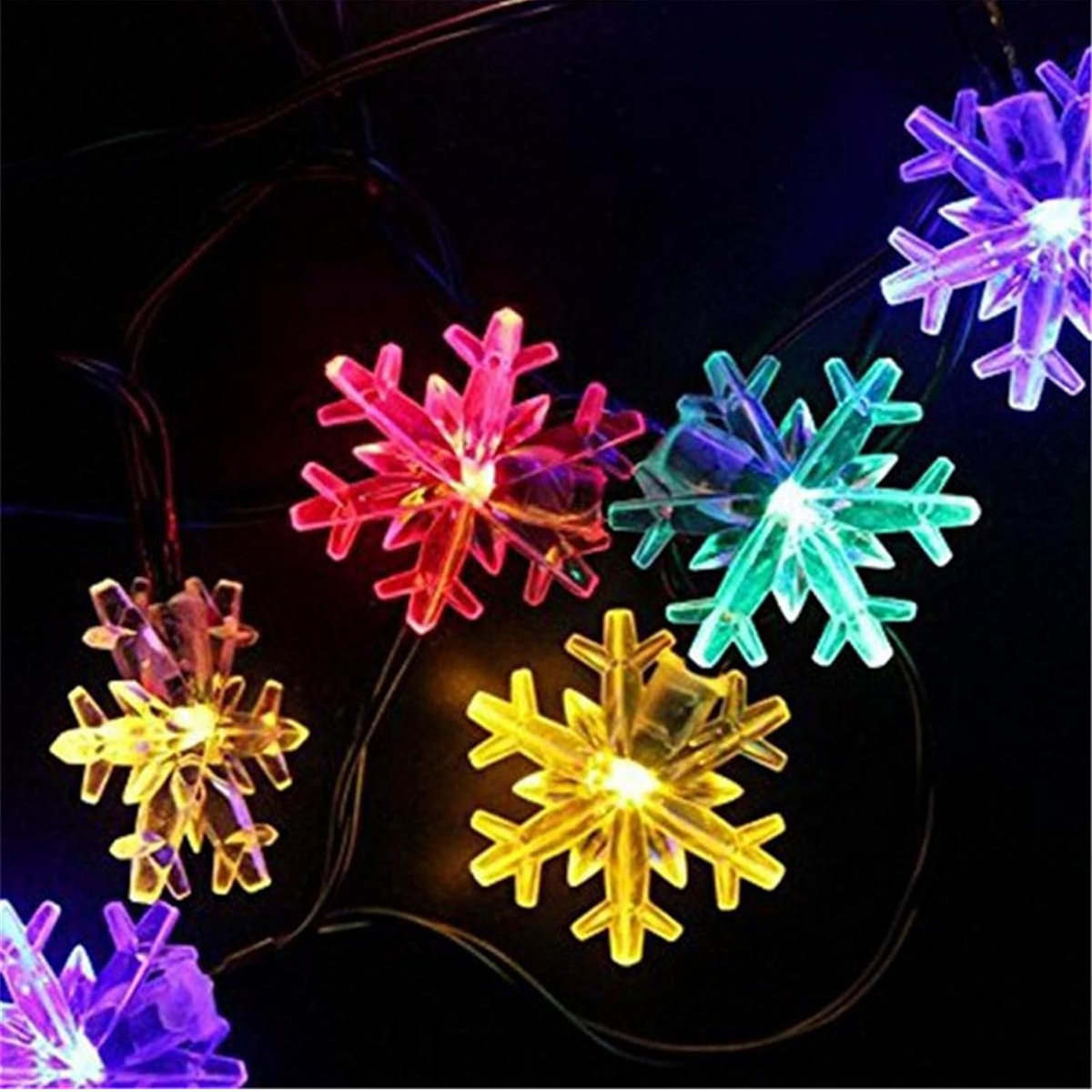 LED Solar Snowflake Waterproof String Lights Outdoor Garden Balcony Decoration String Lights