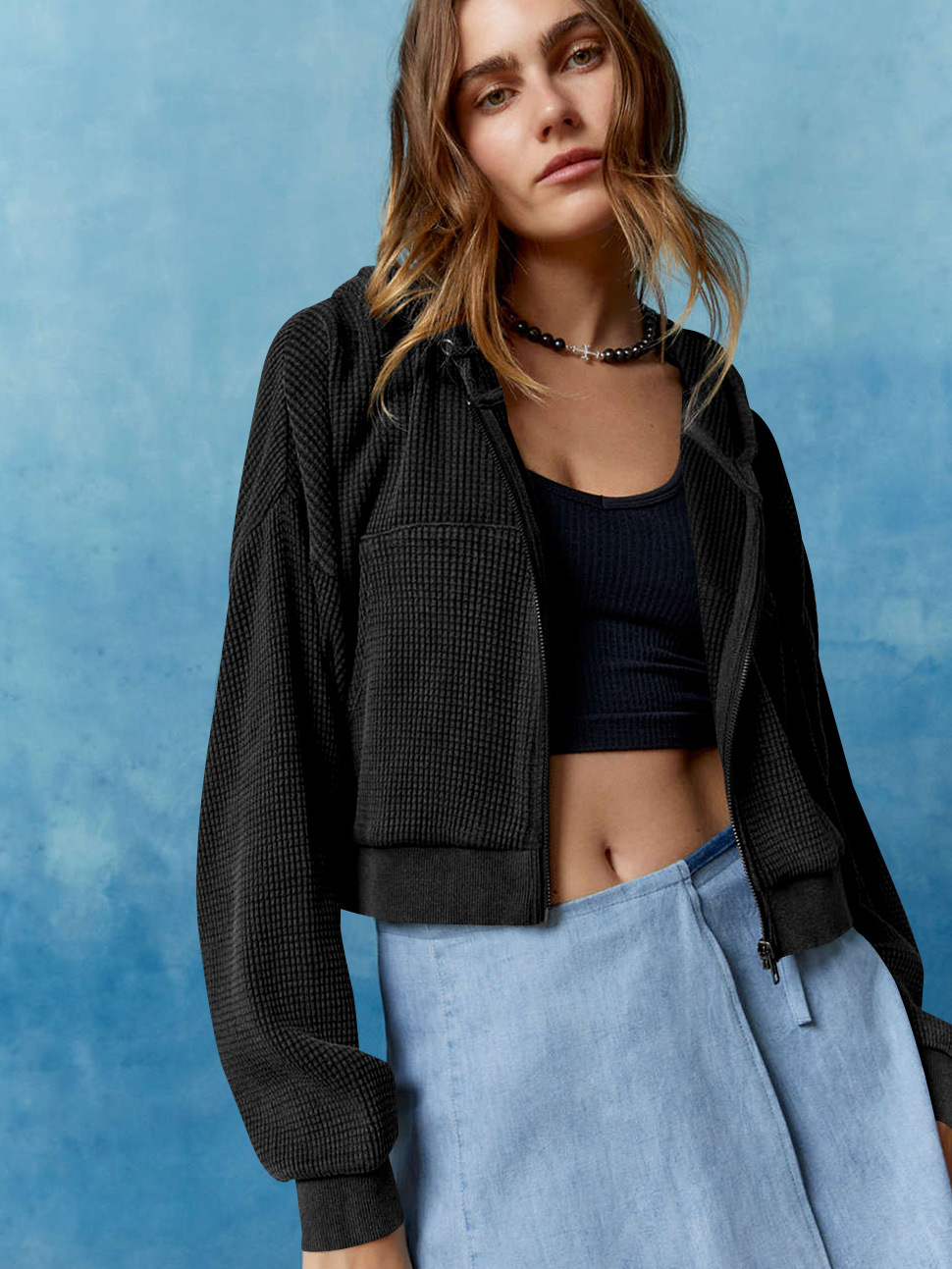 A732 Womens Cardigan Knit Sweater Sports Coat Womens Short Clothes Quick-drying Long-sleeved Top Zipper Fitness Sweaters