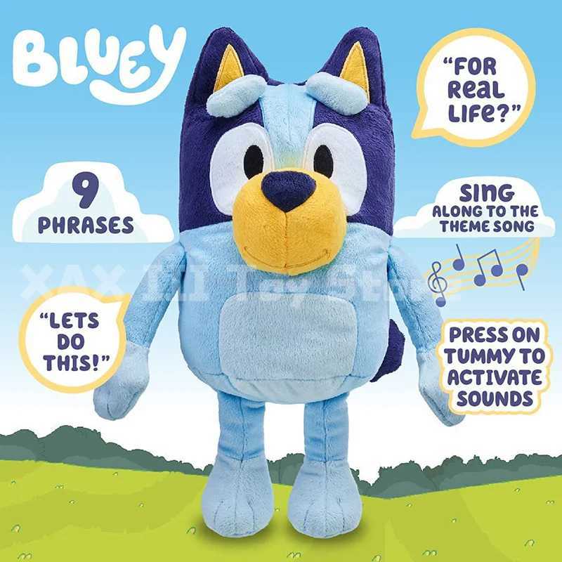 Stuffed Plush Animals Kawaii Anime Bluey Talking Plush Bingo Dog Music Characters Plush Toys Stuffed Animal Toys Childrens Holiday Gifts H240710