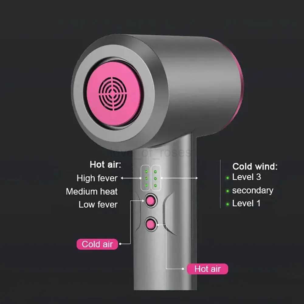 Super Cordless Hair Dryer Portable Hairdryer Wireless Blowers Hot and Cold Poerful Wind Travel Blow Dryer Drawing Board OutdoorM240723