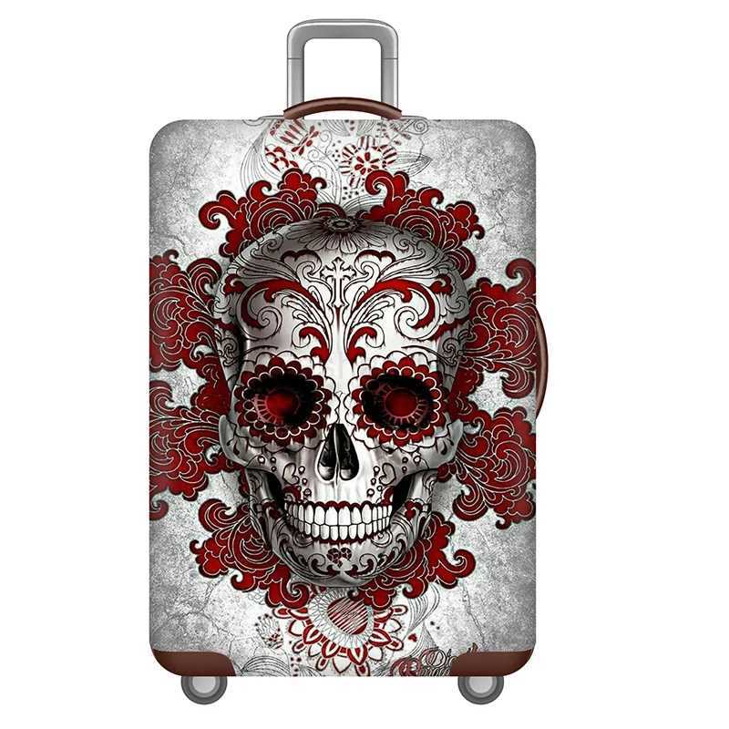Skull Luggage Protective Cover Travel Accessories 18-32 Inch Suitcases 3D Printed Elasticity Baggage Case Cover Travel GadgetsXJ240723