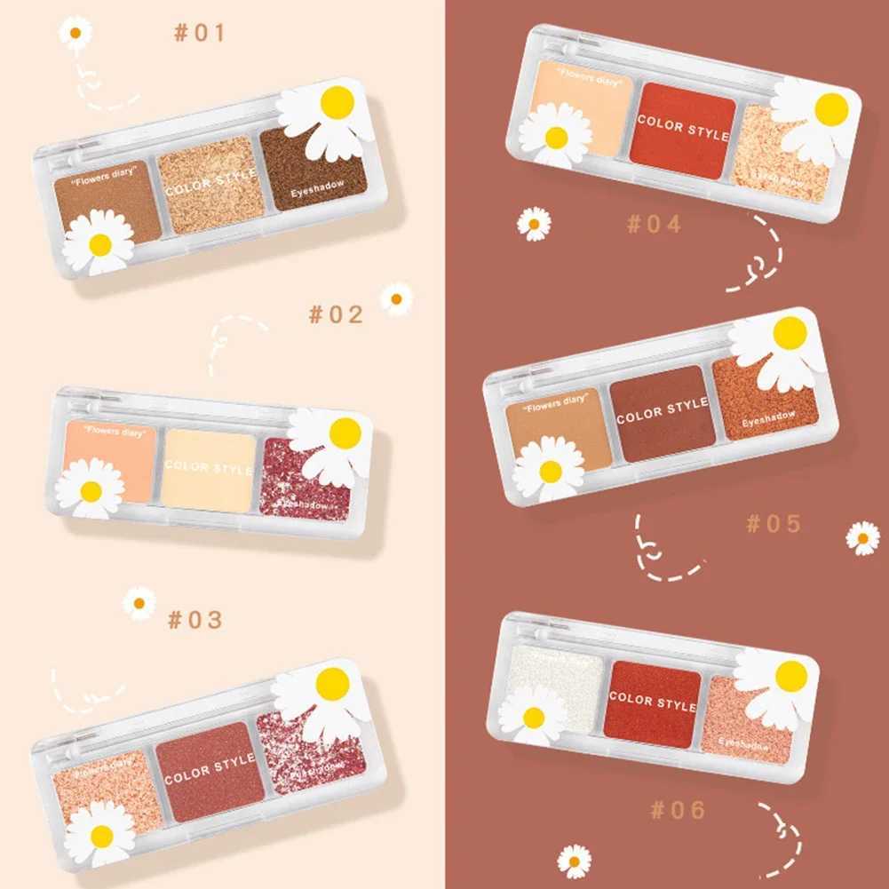 3/4 color eye shadow palette small portable earth red matte eye shadow durable waterproof shimmer pigment makeupW240730