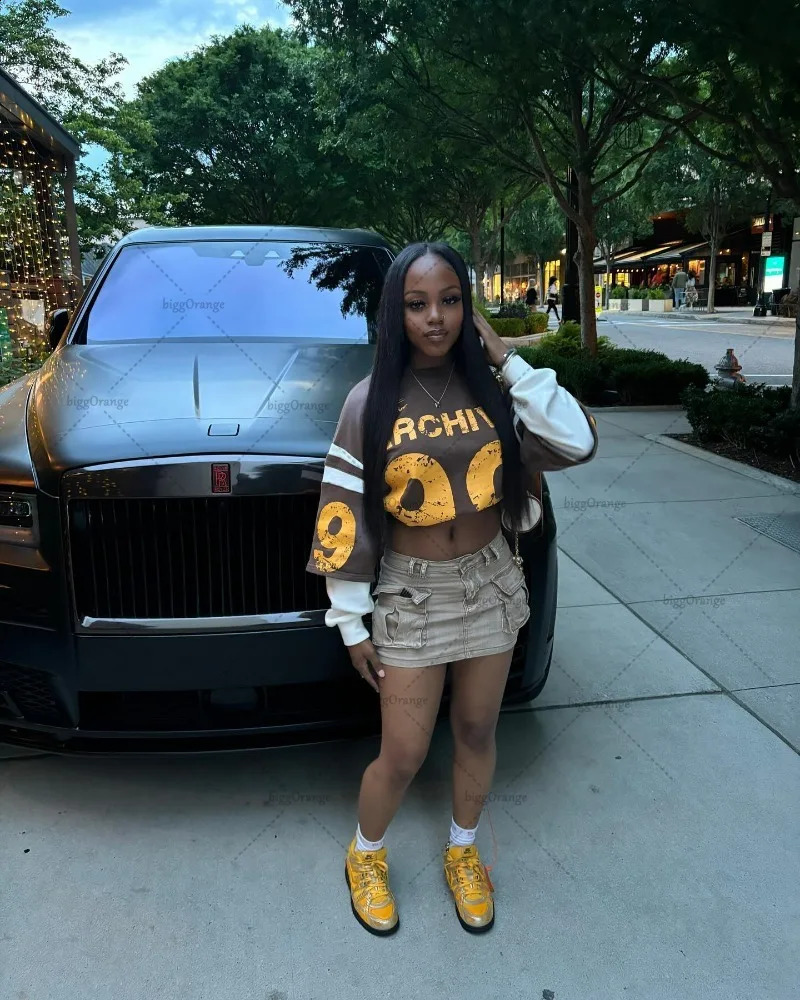 American Street Fashion Versatile Pullover Men Y2k Harajuku Retro Loose Casual Long-sleeved Letter Print Oversized T-shirt Women 240717