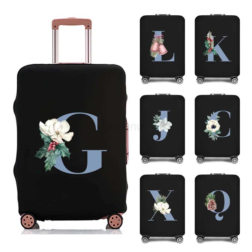 Thicken Luggage Case Protective Cover Blue Letter Pattern Travel Elastic Duffle Luggage Dust Cover for 18-28 Inch Suitcase 2022XJ240723