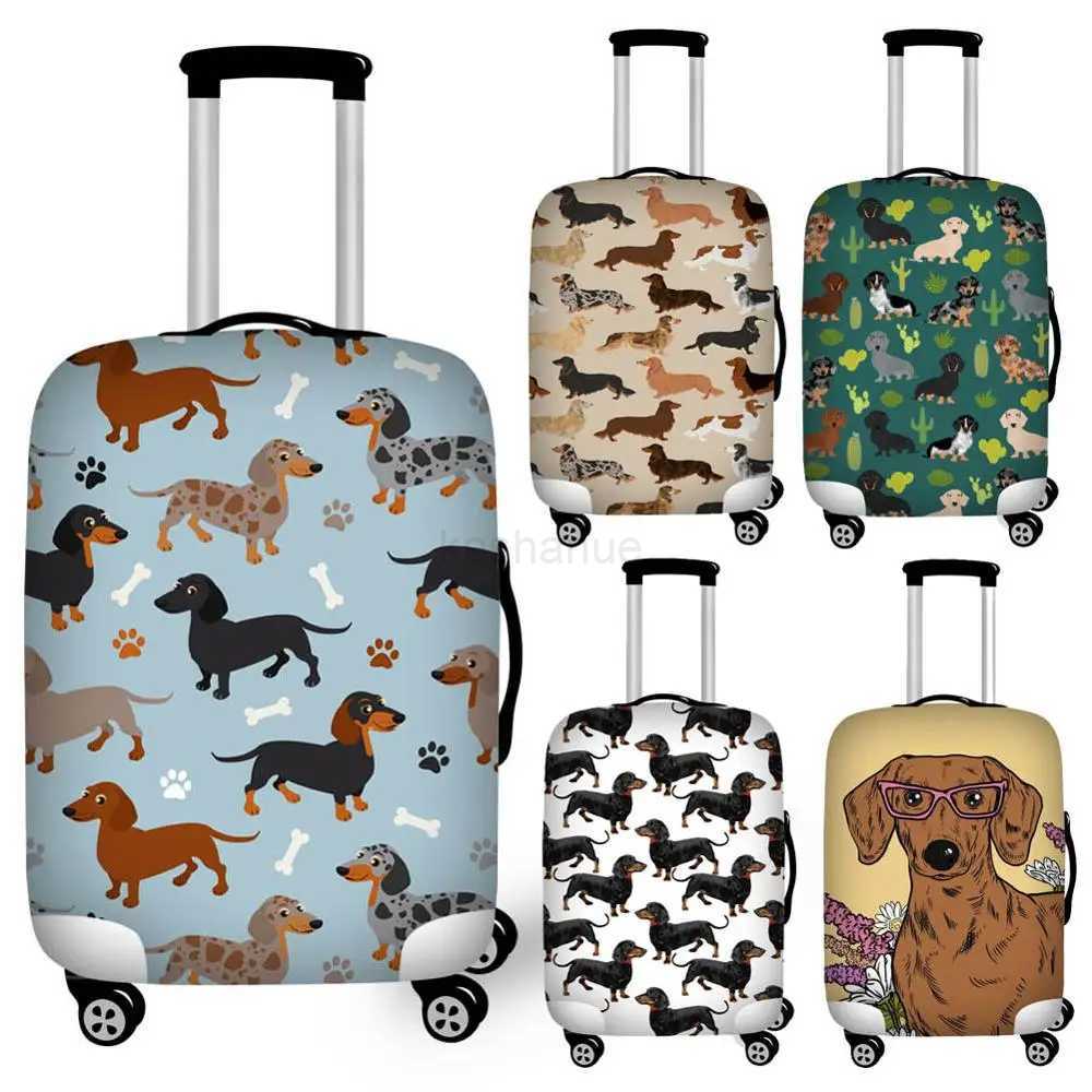 Washable Suitcase Cover Cute Dachshund Dog Travel Suitcase Protector Fits 18 to 32 Inch Luggage Zipper ClosureXJ240723