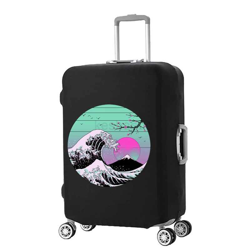 Fashion Ukiyo-e Luggage Protective Cover Dust-proof Luggage Cover Elastic Protective Cover Suitable for 18-32 Inch Travel SetXJ240723