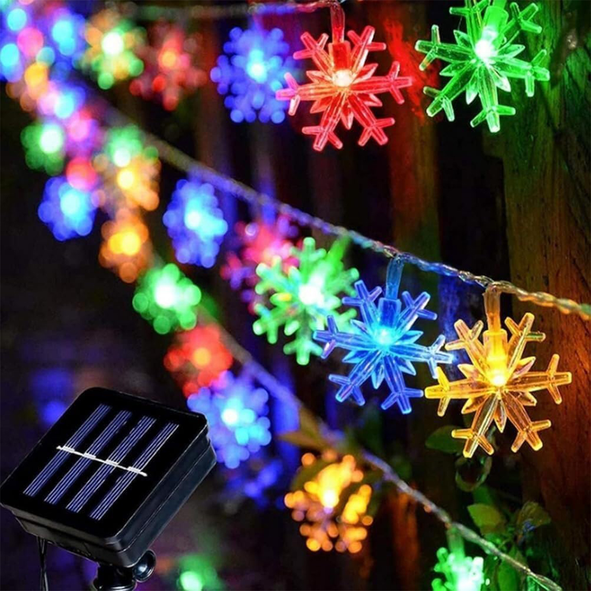 LED Solar Snowflake Waterproof String Lights Outdoor Garden Balcony Decoration String Lights
