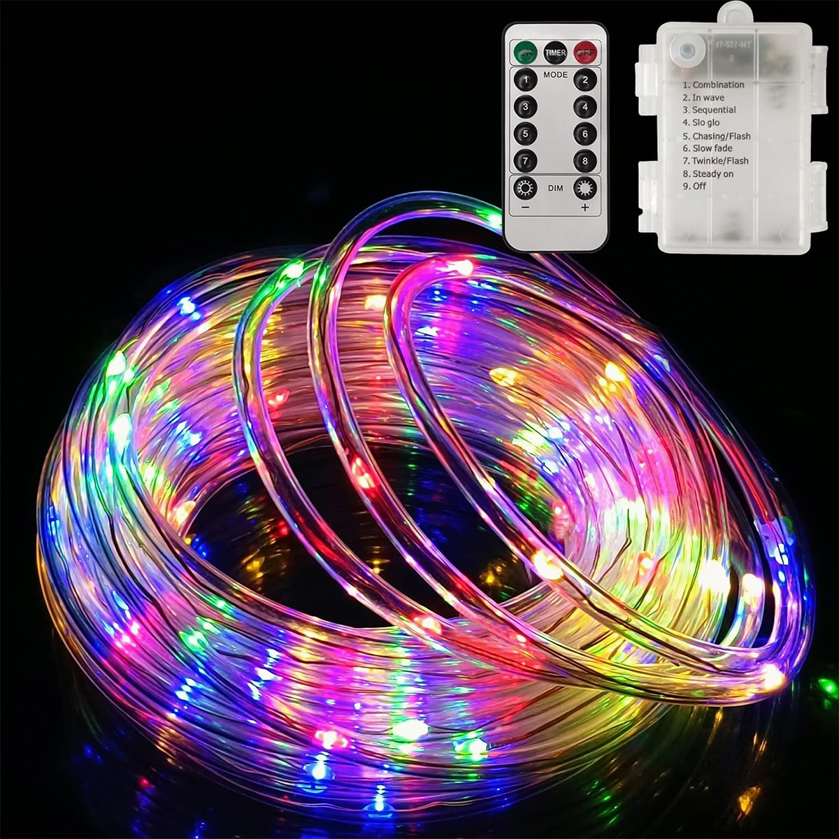 Solar Leather String Lights Outdoor Waterproof Remote Control Model Ambience Decoration Small Colorful String Lights