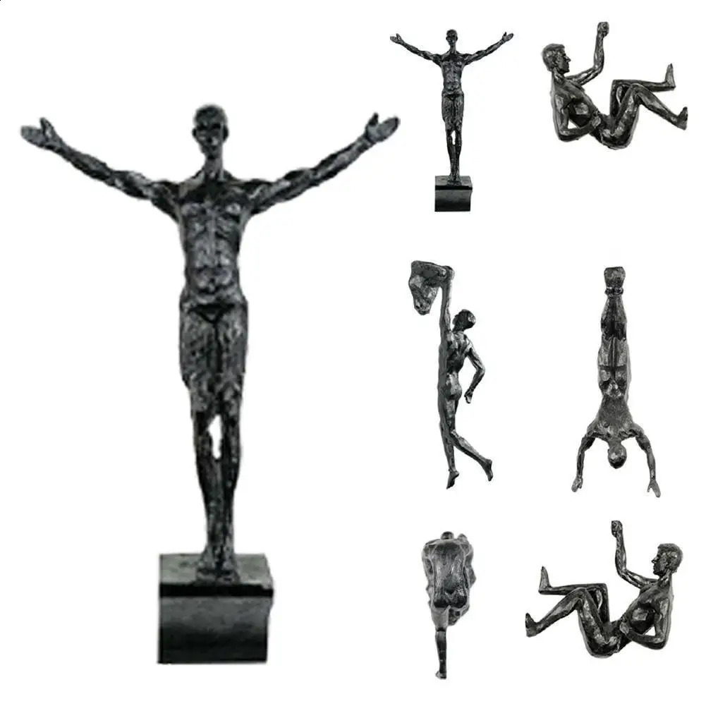 Athlete Rock Climbing Man Resin Background Wall Hanging Decoration Sculpture Statue Figures Creative Rock Climber Statue Pendant 240816