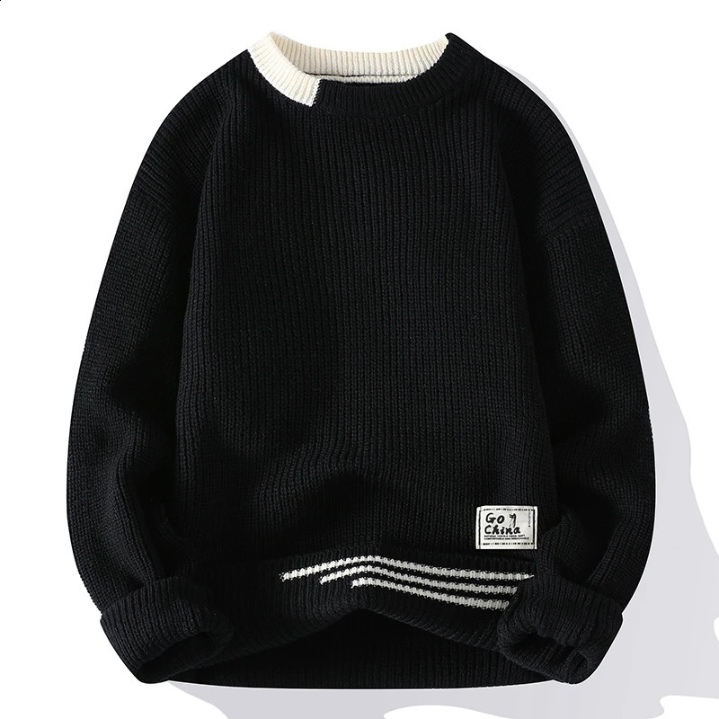 Men Vintage Twist Sweater Round Neck Male Fit Knitted Pullover Loose Harajuku Mens Retro Sweaters Multicolors 240816