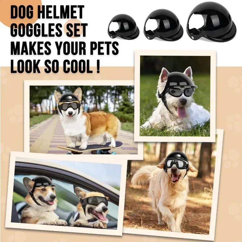 Small t Motorcycle Helmet with Ear Holes Sport Dog Hard Hat Outdoor Bike Doggy Cap for Dogs and Cat 240722 Free shipping