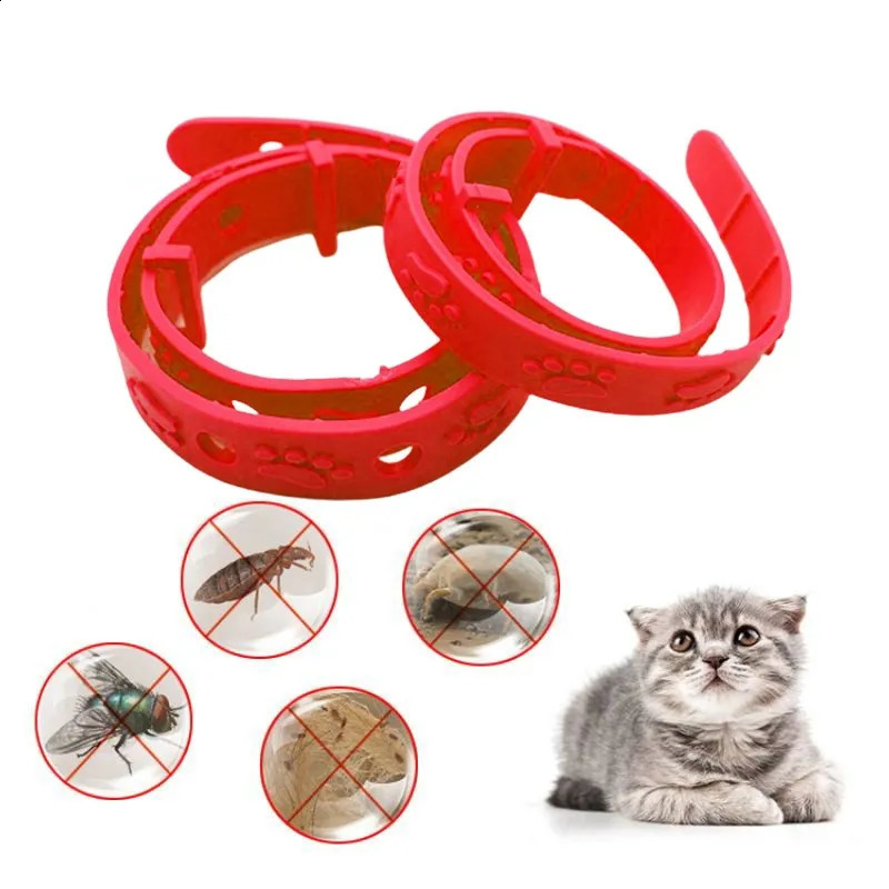1/2/3pcs Pet Dog Cat Collars Anti Flea Tick Collar Anti-parasitic Necklace Outdoor Adjustable Pets In Vitro Deworming Collar Pet 240722