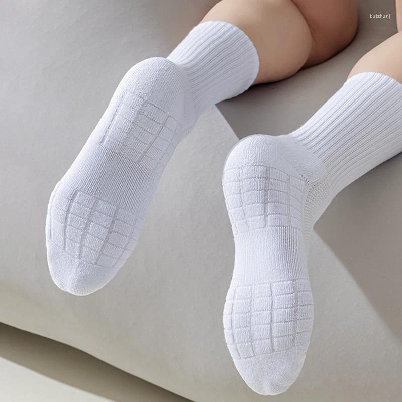 Men's Socks 5Pairs/lot Thicken Cotton Solid Bottom Terry Long Black White Sport Male Breathable Casual Calcetines