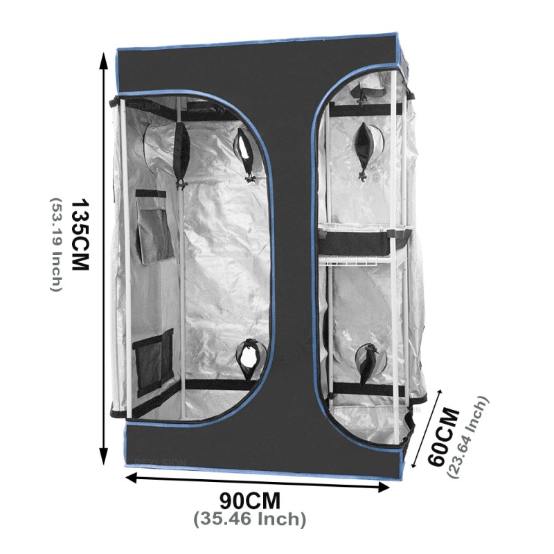 Hot Sell Blue Growing Box New Grow Tent Reflective 600D Oxford Window Horticulture Non Toxic Garden Greenhouses Plants - view 8
