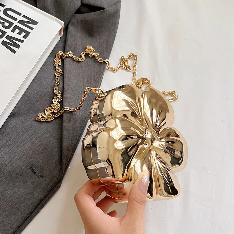 Flower Bag Womens Evening Bags Party Clutch PVC Coin Purse Female Crossbody Sling Wallet Mini Handbag with Removable Chain 240722