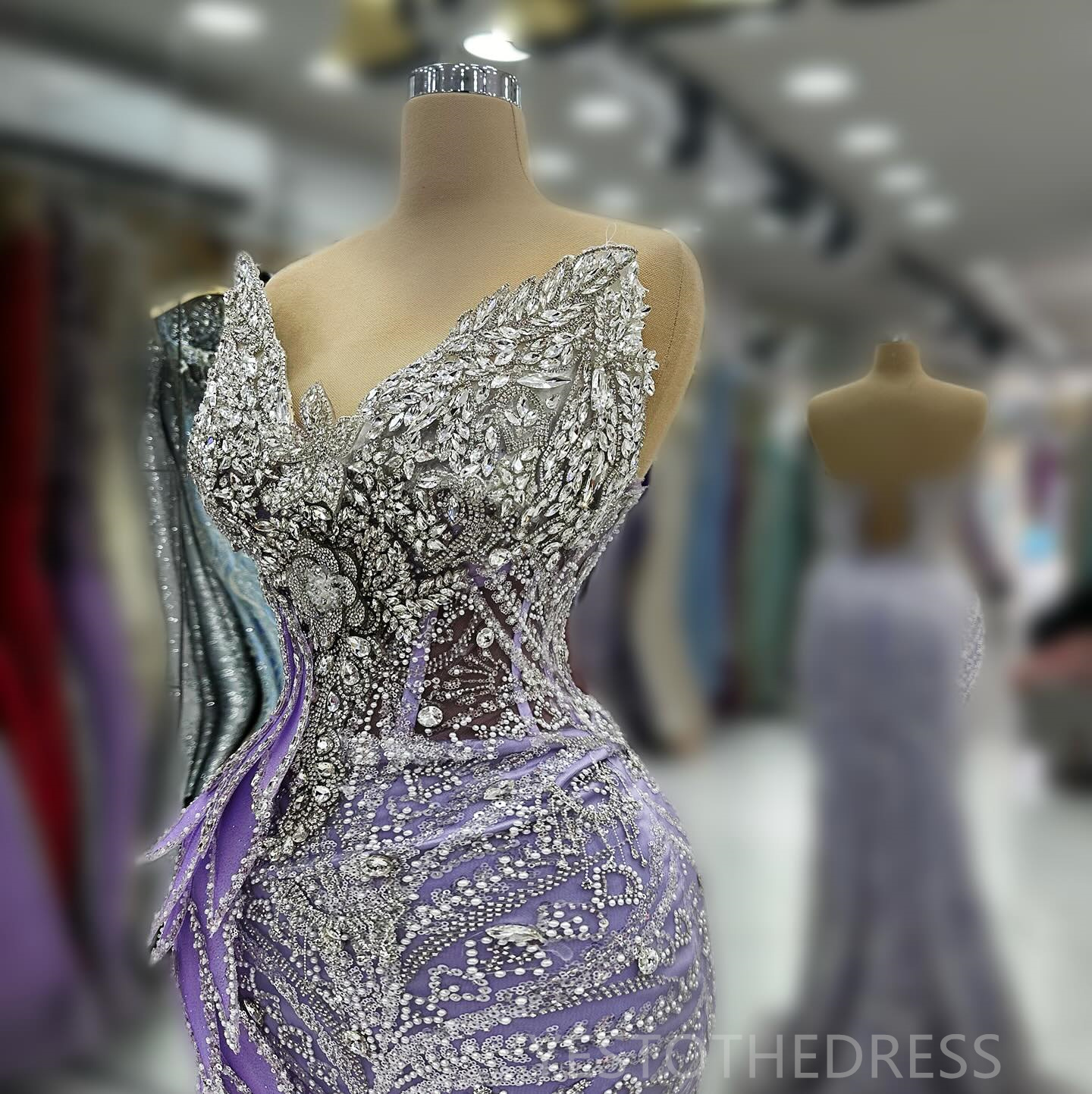 2024 Aso Ebi Purple Prom Dress Mermaid Promdress Evening Dresses Elegant Side Split Flora Bead Lace Rhinestones Decorated Birthday Dress Engagement Go