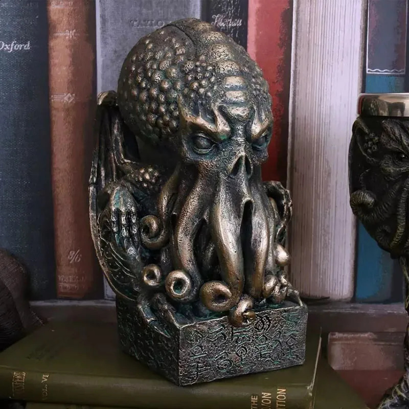 Vintage Skull Cthulhu Statue Home Decor Resin Crafts Ornaments Octopus Modern Sculpture Figures Halloween Party Decoration 240723