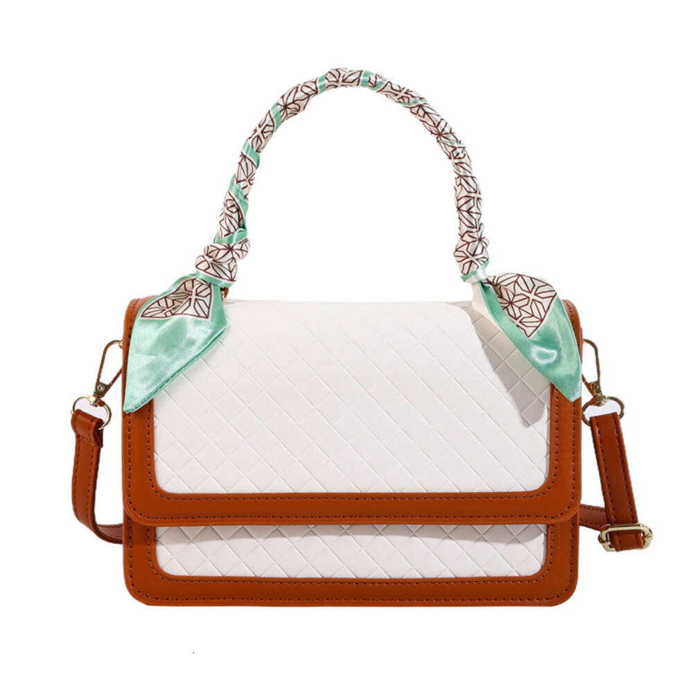 Fashion for women 2024 new plaid contrasting color handbag with versatile texture, single shoulder crossbody small square bag H723#30 ddmy 2b78