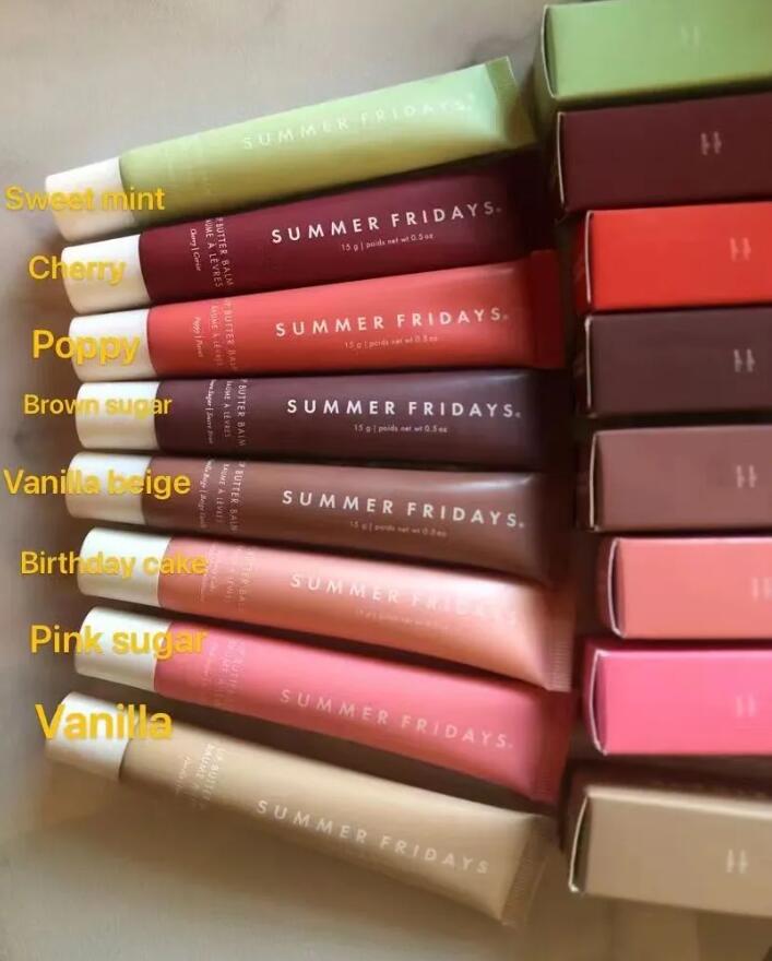 Summer Fridays Mini Deep Moisturizing Glaze Set 4pcs Lip gloss Makeup Gift Box Moisturize Smooth Oil Jelly Lipsticks Beige Vanilla Brown Sugar