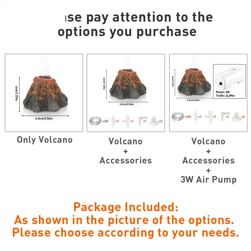 Aquarium Decoration Oxygen Set Fish Tank Silent Air Pumps Air Stone Volcano Conch Bubble Stone Aquarium Accessories Oxygen Pump 240723 - view 6