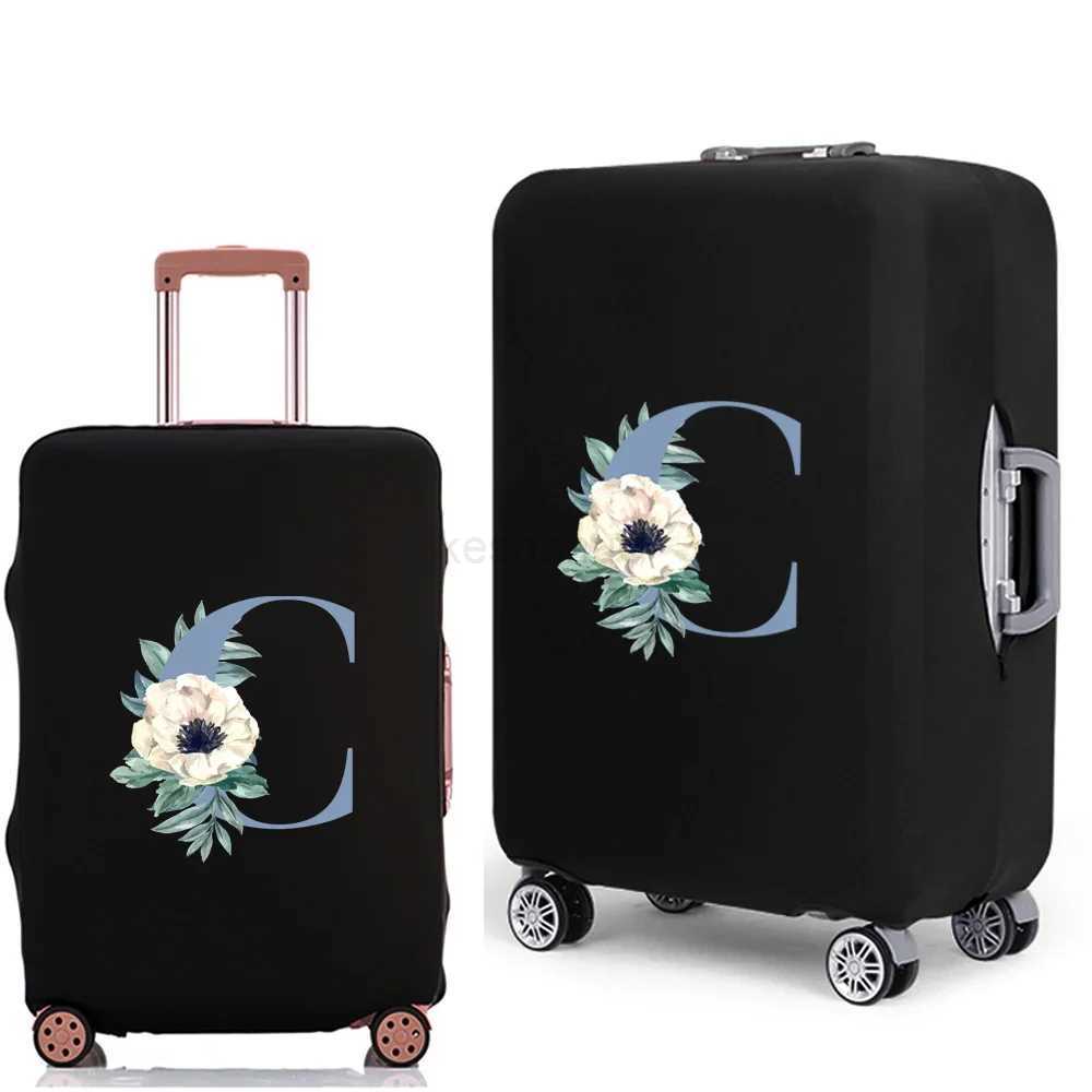 Thicken Luggage Case Protective Cover Blue Letter Pattern Travel Elastic Duffle Luggage Dust Cover for 18-28 Inch Suitcase 2022XJ240723