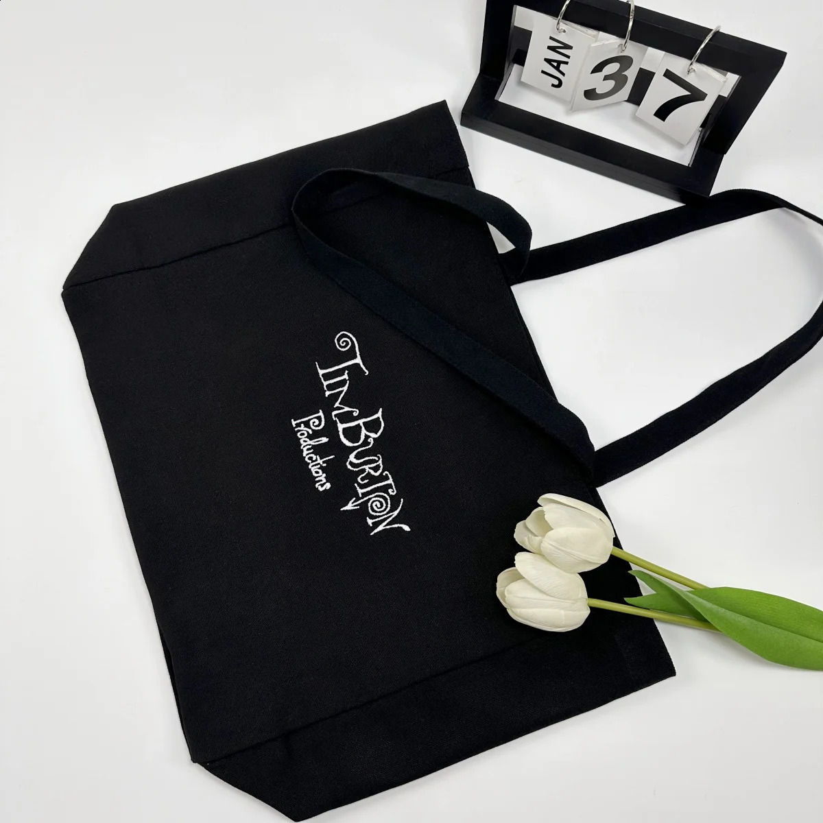 letters casual street fashion ecofriendly cotton canvas embroidery women men office tote shopping bag 240722 zhanyishengli