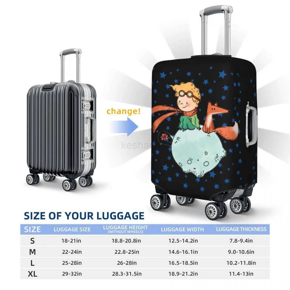 The Little Prince Suitcase Cover Vacation Childrens Book Time Travel Fun Luggage Supplies Travel ProtectorXJ240723