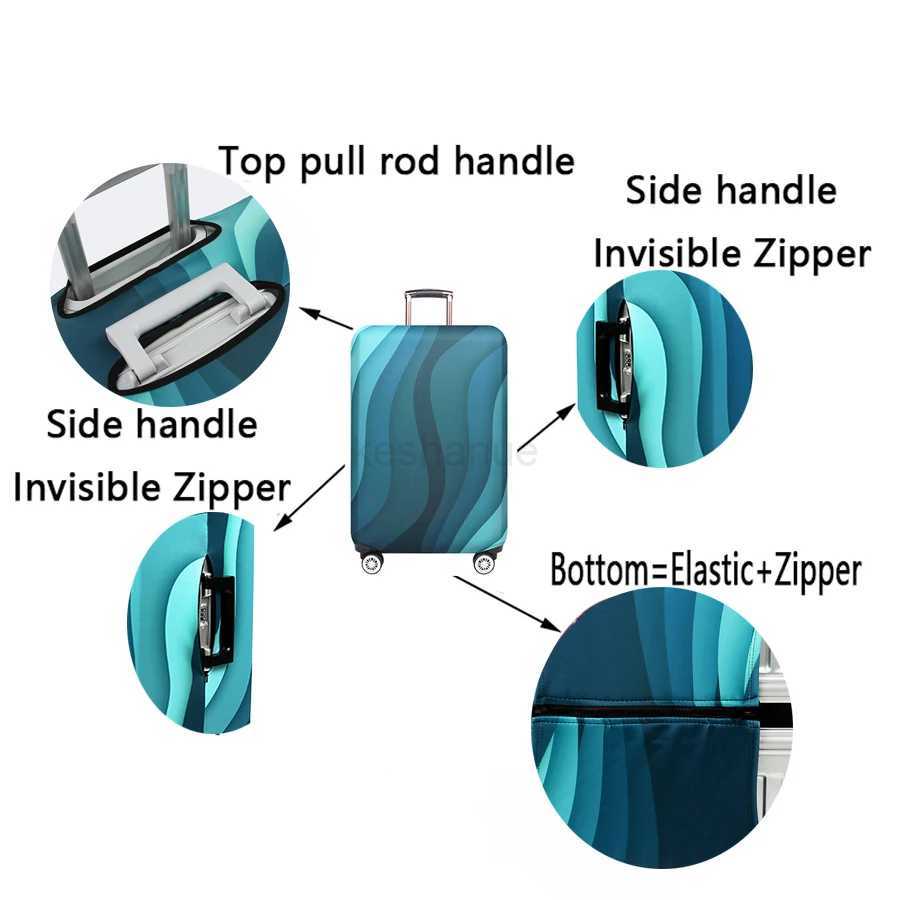 World Map Design Luggage Protection Cover+Straps Thickened Wear-Resistant Polyester Fiber Dust Cover Travel AccessoriesXJ240723