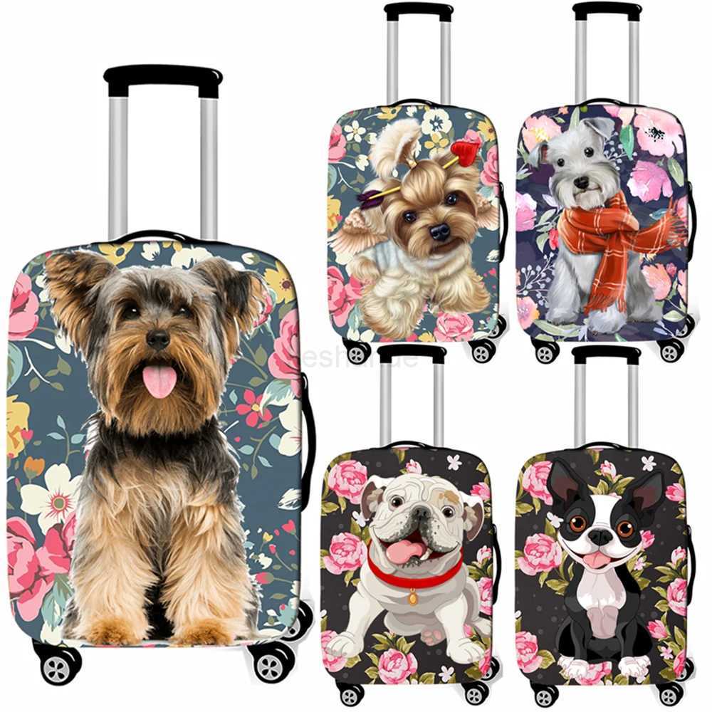 Cute Dog Yorkshire Terrier / French Bulldog Luggage Cover Women Suitcase Protective Covers Anti-dust Travel Trolley Case CoverXJ240723