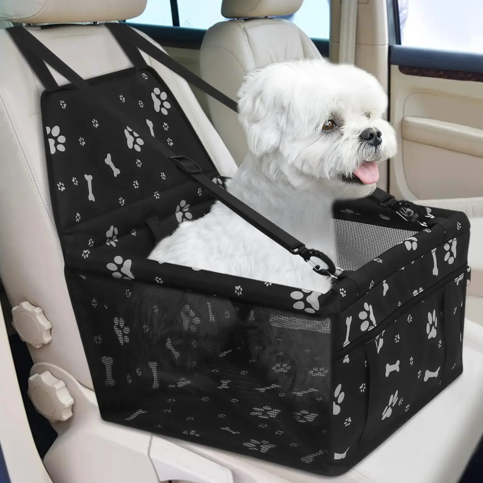 Front Pet Booster Car Seat for Small to Medium Cats Dog Travel Cage Accessories