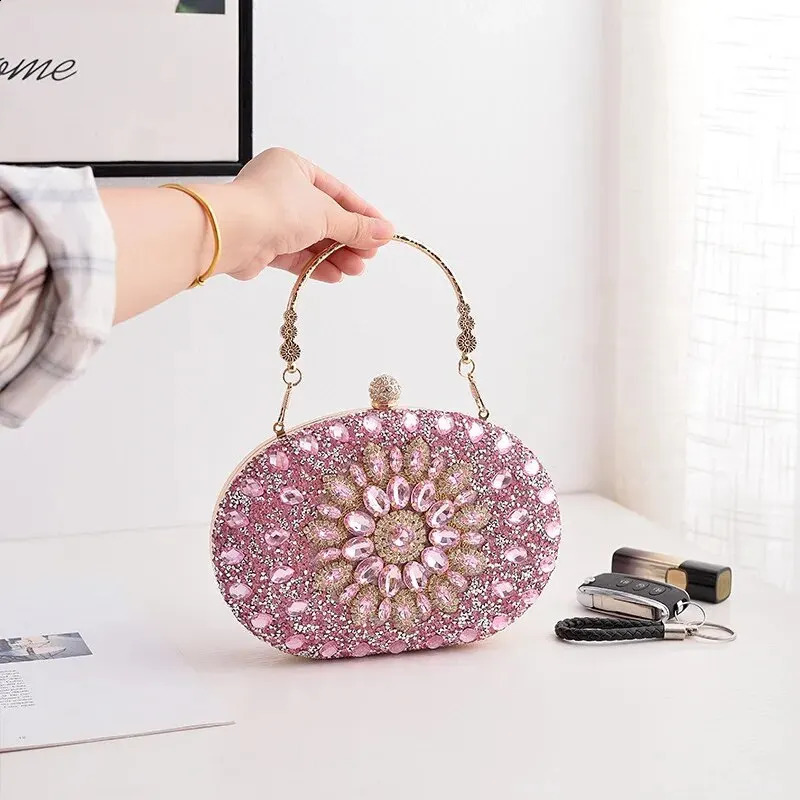 CrossBorder Sunflower Dinner Bag Fashion Banquet Clutch Formal Dress Evening Diamond European and American Party Ba 240722