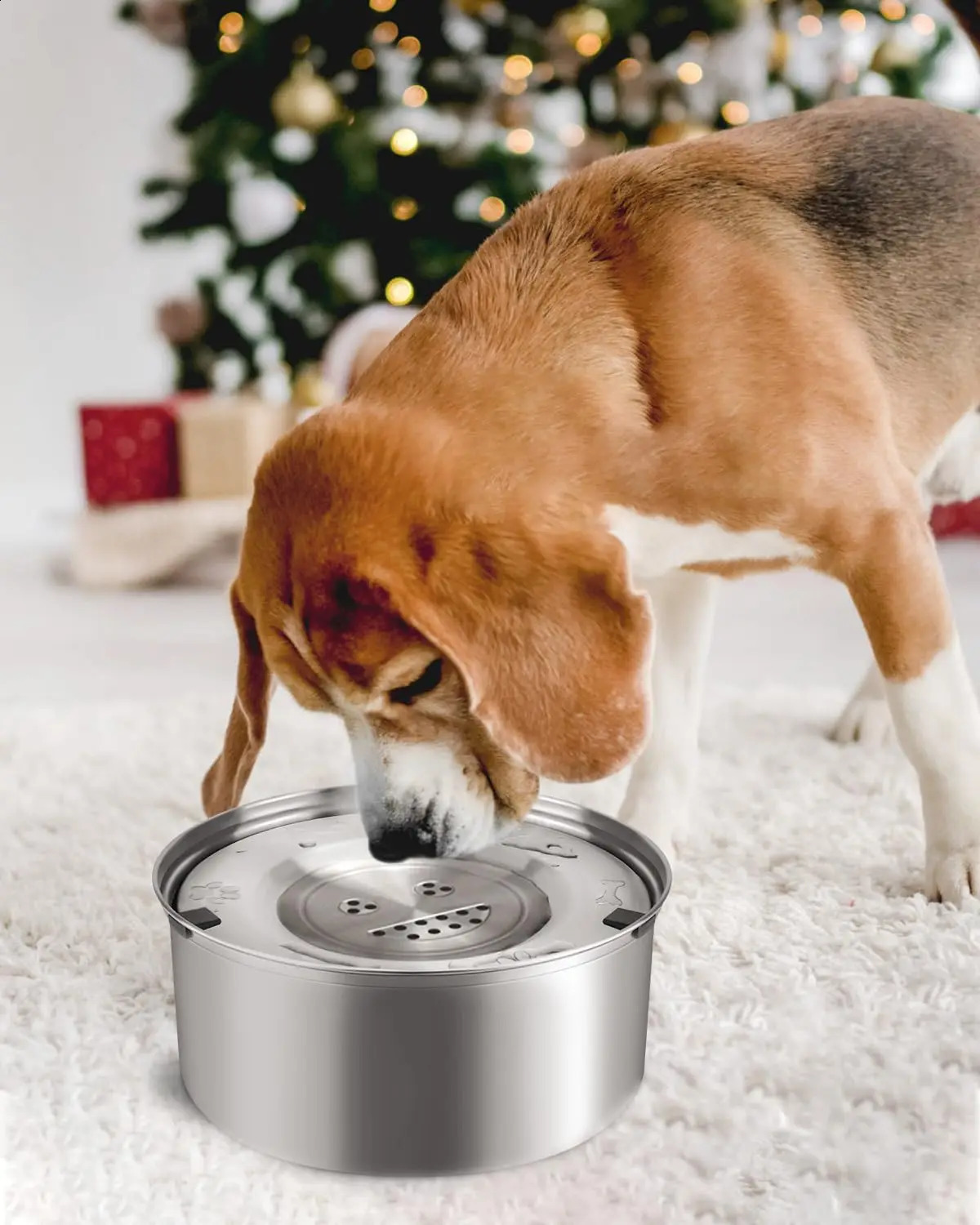 3L Stainless Steel No Spill Water Bowl for Dogs Non-Slip Slow Dog Bowl Water Feeder Dispenser for Medium Large Dogs 240722