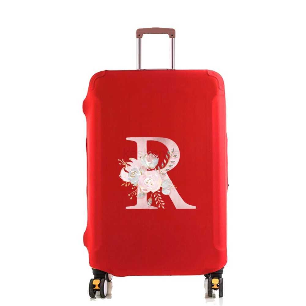 Luggage Cover Protector Elastic Dustroof Fashion Suitcase Dust Cover Fit 18-28 Inch Trolley Baggage Initials Pink Flower PrintXJ240723