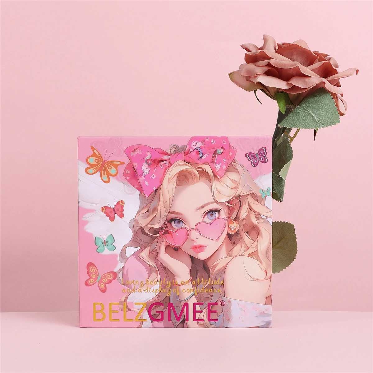 BELZGMEE 16 color portable matte eye shadow color palette with mirror flash shimmer powder blusher professional facial makeupW240730