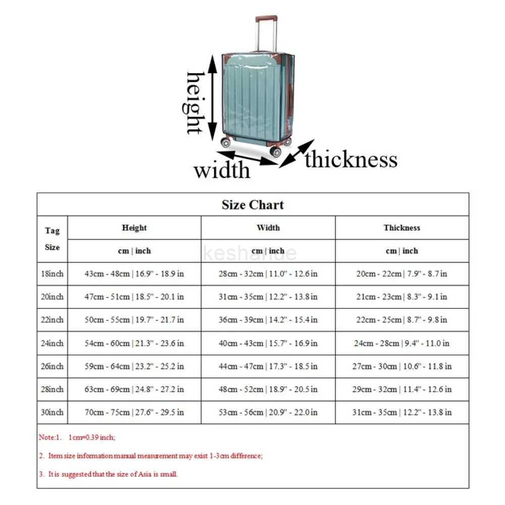PVC Transparent Luggage Cover Waterproof Luggage Storage Covers Travel Dustproof Protector Suitcase Covers Travel AccessoriesXJ240723