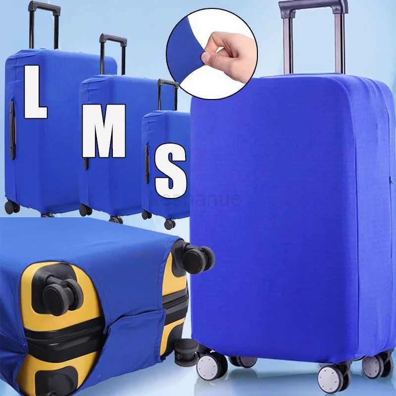 High Elastic Solid Color Luggage Cover Stretch Fabric Suitcase Protector Baggage Thickened Dustproof Case Cover Travel OrganizerXJ240723