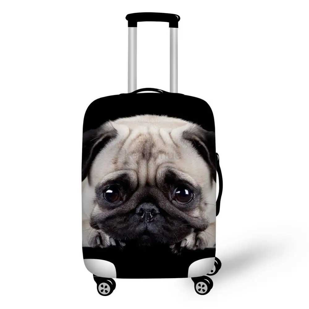 3d Puppy Pug Dog Print Luggage Protective Dust Cover Waterproof 18-32inch Suitcase Cover Baggage Rain Cover StretchableXJ240723
