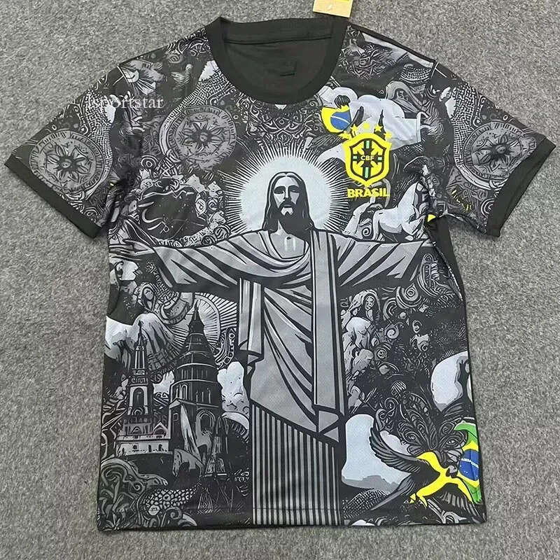 2024 bRAZILS soccer jerseys 24 25 Christ the Redeemer Special concept RICHARLISON NEYMAR shirt RAPHINHA G.JESUS VINI JR RODRYGO Kids Kit Football Uniform