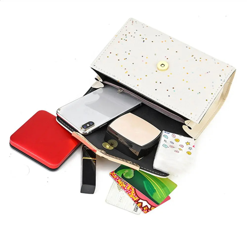 Diamond womens handbag diamond shoulder bag wallet cross shaped shiny messenger clutch square 240723