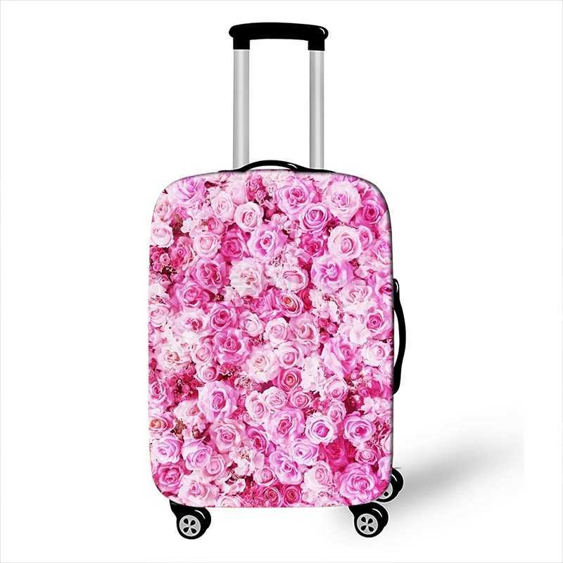Pretty Flower Luggage Protective Covers for Travel Anit-dust Trolley Cases Cover Elastic Rose Suitcase Cover Travel AccessoriesXJ240723