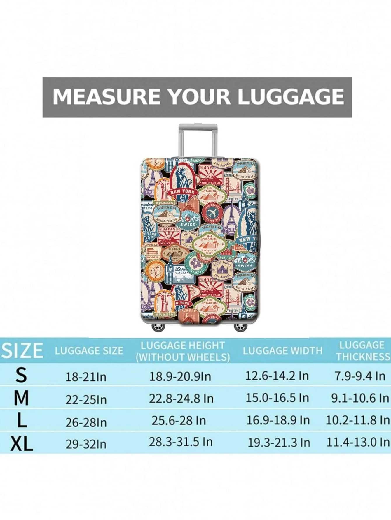 Personalized Luggage Case Suitcase Cover Thick Elastic Travel Luggage Protective Cover for 18 - 30 Baggage Detachable Dust BagsXJ240723
