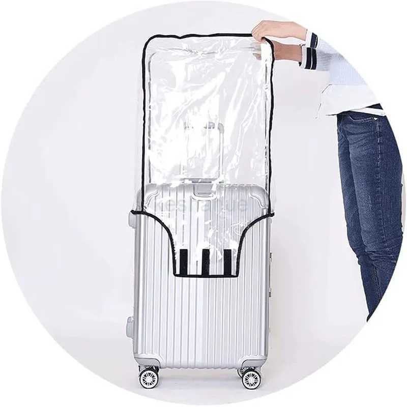 Travel Waterproof Suitcase Cover Transparent Luggage Cover PVC Thickening Size Portable Dustproof Protective CoverXJ240723