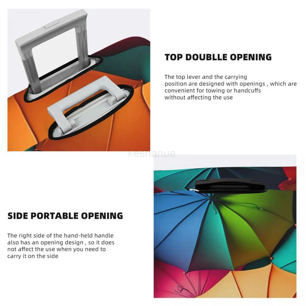 Colourful Umbrella Pattern Suitcase Cover 3d Design Business Protector Vacation Useful Luggage SuppliesXJ240723
