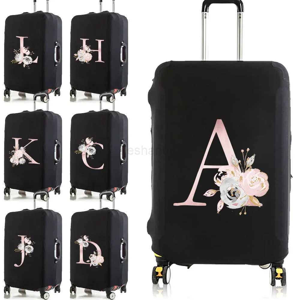 Pink Flower Letter Apply To 18-28 Inch Suitcase Protective Cover Elastic Luggage Protector Trolley Dust Cover Travel AccessoriesXJ240723