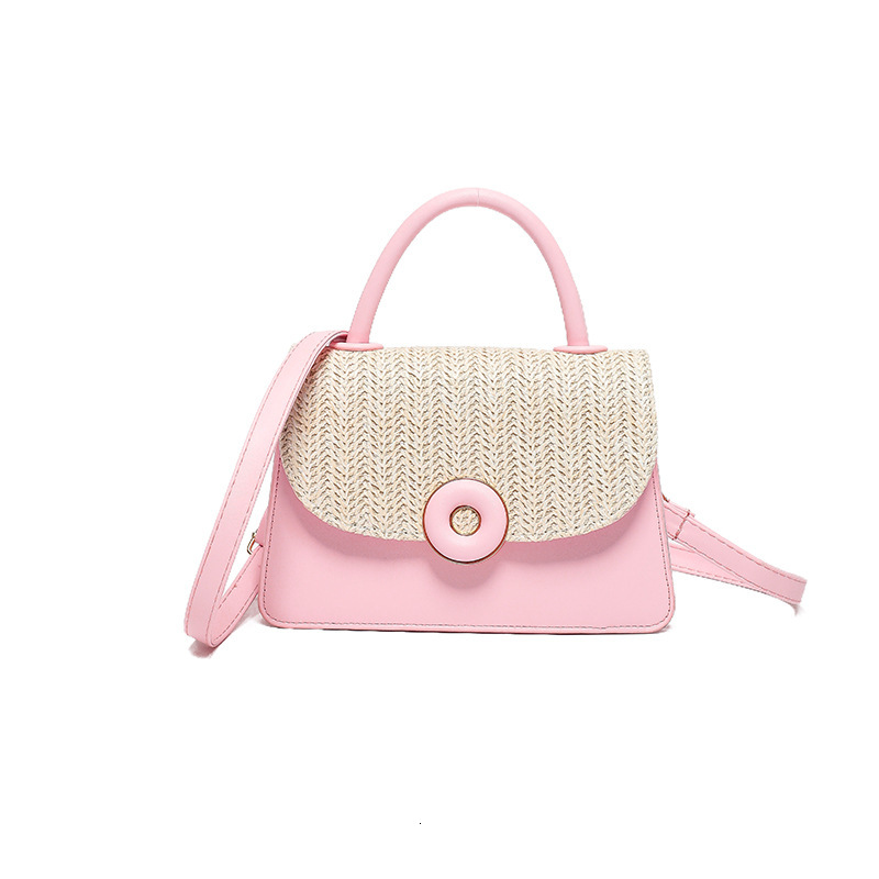 Weaving color blocking splicing 2024 new fashionable, fresh, simple, gentle commuting crossbody bag, bill of lading shoulder small square bag for wome