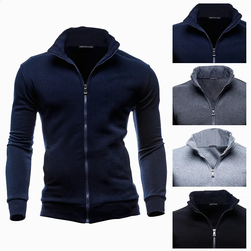 MRMT Mens Hoodless Sweatshirt Zipper Bracket Collar 240819