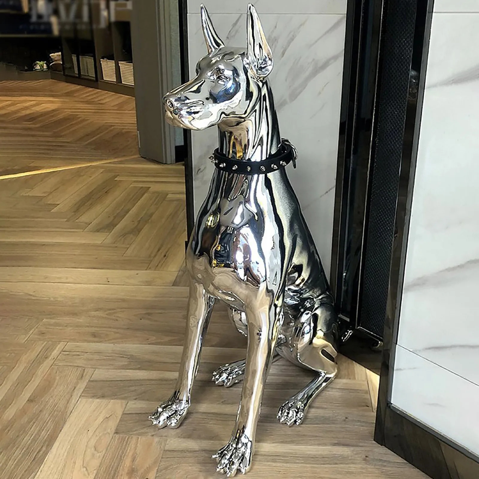 Home Decoration Sculptures Statues Figurines For Interior Doberman American Dog Small Art Animal Statues Ornament Room Decor 240723